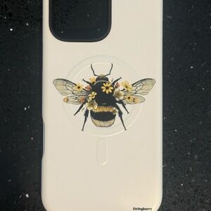 Floral Bee Phone Case - White IPhone 16 Pro Max